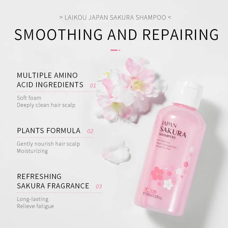 LAIKOU Japón Sakura champú rep - Hair Care Vitamin reseña y precio